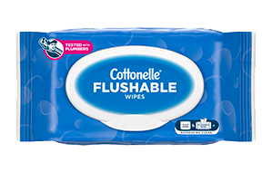 Cottonelle Flushable Wipes soft pack.
